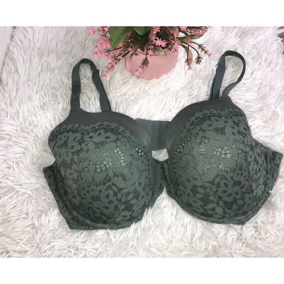 Victoria’s Secret Body By Victoria Lined Perfect Coverage Bra 40DD lace Green - Picture 1 of 5
